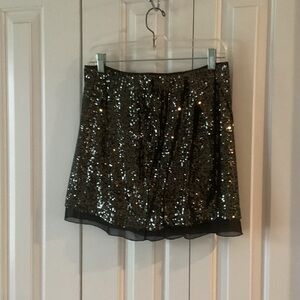 Jennifer Lopez Black Sequin Mini Skirt